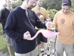 passerby (konerko jersey's friend) doing a flabongo